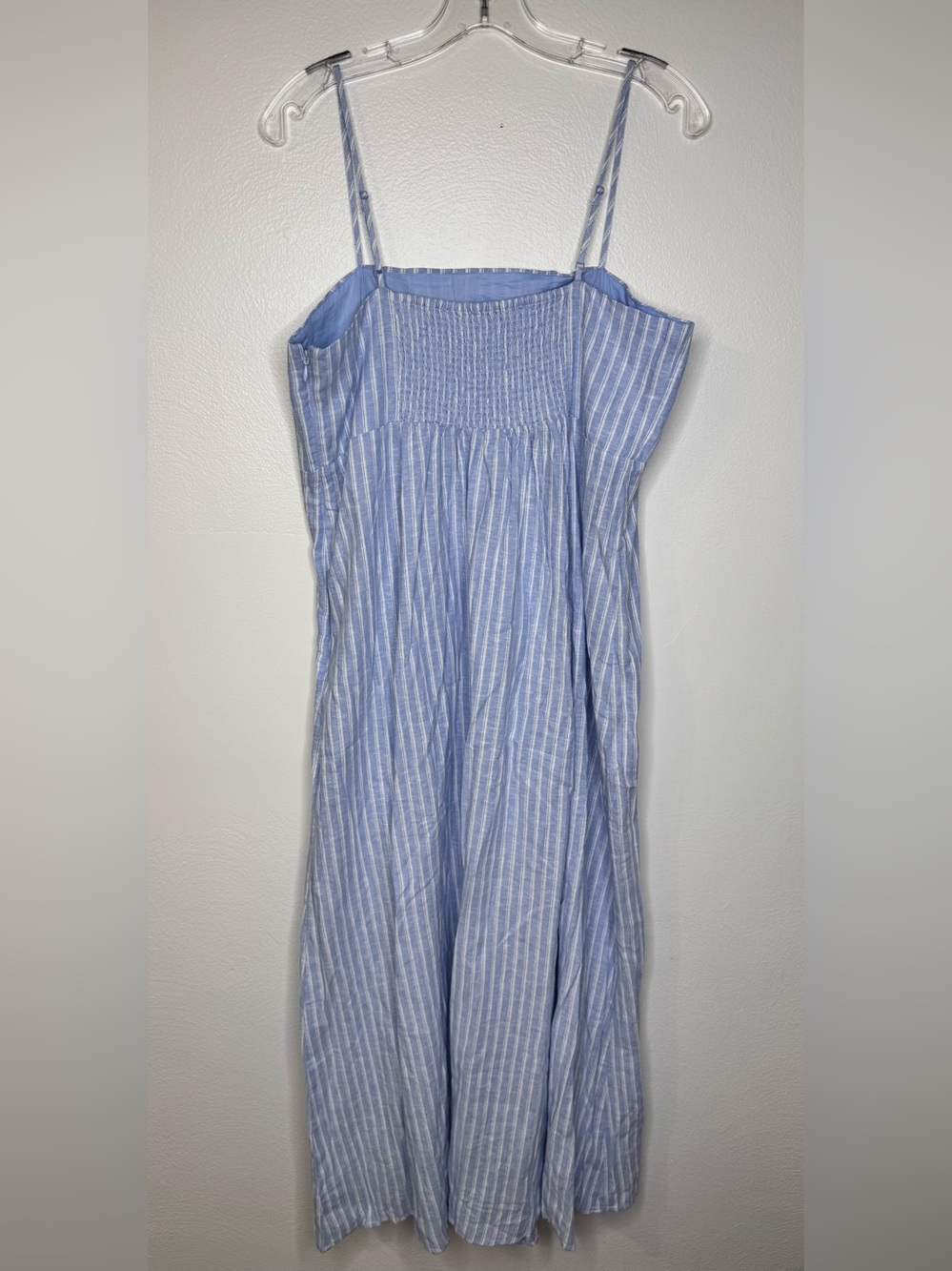 NWT GAP Light Blue & White Striped Linen Blend Maxi Dress - Picture 3 of 10